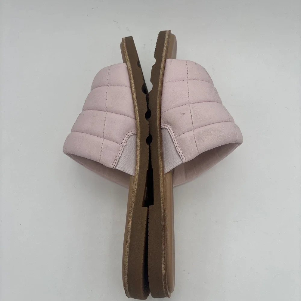 New Sorel Women's Ella III Quilted Puff Slide Pink Leather Sandals Shoes Sz‎ 8